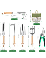 Load image into Gallery viewer, 9-Piece Premium Gardening Tool Set for Women - Heavy Duty Stainless Steel Rust-Proof Tools with Fashion Storage Tote | Perfect Gardening Gifts for Mom, Mother's Day, Birthday & Outdoor (Green)