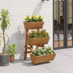 Load image into Gallery viewer, Dawnyard 3-Tiers Wooden Raised Garden Bed Tiered Planter Box Vertical Garden Planter Wood Plant Stand for Patio, Balcony, Freestanding. (Brown S)