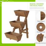 Load image into Gallery viewer, Dawnyard 3-Tiers Wooden Raised Garden Bed Tiered Planter Box Vertical Garden Planter Wood Plant Stand for Patio, Balcony, Freestanding. (Brown S)