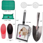 Load image into Gallery viewer, 6-Pack Garden Tool Set, Soil Sifter Shovel (3.8 & 5mm Mesh) - Stainless Steel Gardening Kit & Essential Accessories, Garden Hand Tools & Planting Tools, Ideal Gardening Gifts for Women, Men, Mom & Dad