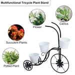 Load image into Gallery viewer, LEWIS&WAYNE Metal Tricycle Planter, 3 Tier Floral Flower Plant Stand Holder Hand Painted Outdoor Garden Patio Decor