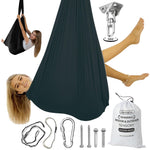 Load image into Gallery viewer, Bradoro Double Layer Reversible Sensory Swing | Outdoor and Indoor Swing for Kids and Adults Up to 260 lbs | Autism Cocoon Swing | Kids Sensory Swing (Black)