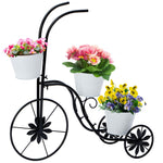 Load image into Gallery viewer, LEWIS&WAYNE Metal Tricycle Planter, 3 Tier Floral Flower Plant Stand Holder Hand Painted Outdoor Garden Patio Decor