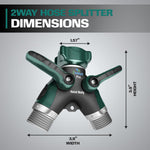 Load image into Gallery viewer, 2WAYZ Hose Splitter 2 Way Heavy Duty Outdoor Faucet and Garden Connector - Water Spigot Splitter - Durable All-Metal Y Adapter with Shut-Off Valve - 4 x 4 x 1.5 Inches