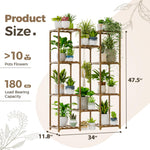 Load image into Gallery viewer, Bamworld Plant Stand Indoor Outdoor Tall Plant Shelf for Multiple Plants Pots Wood Flower Stand Large Flower Holder for Living Room, Patio, Balcony, Garden Decor, Brown