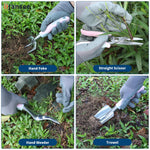 Load image into Gallery viewer, Pink Garden Tool Sets 12 Pieces, iHansee Aluminum Gardening Hand Tools with Non-Slip Handle, Kneeling Pad, Apron, Gloves and Organizer Bag, Landscaping Tools - Gift for Women & Garden Enthusiasts