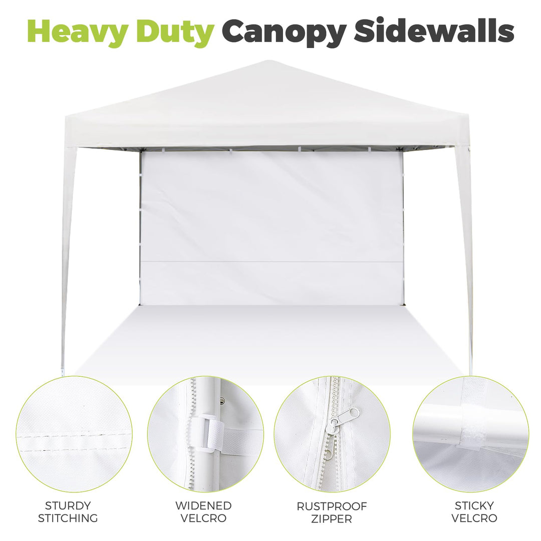 Instant Canopy Sidewalls for 10x10 Pop Up Canopy Tent, 300D Waterproof Material for Outdoor Events, Vendor Booths, and Privacy (Sidewalls Only, Canopy Not Included)(White, 10x10ft-3pcs)