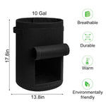 Load image into Gallery viewer, Homyhoo Potato Grow Bags with Flap 10 Gallon, 4 Pack Planter Pot with Handles and Harvest Window for Potato Tomato and Vegetables, Black and Gray
