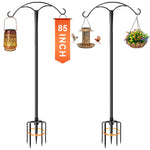 Load image into Gallery viewer, 85 Inch Shepherds Hooks for Outdoor,Heavy Duty Shepherds Hooks for Outdoor with 5 Prong Base, Adjustable Stand Hanger for Garden Plant, Hummingbird Feeder, Lantern, Hanging Wedding Decor (2 Pack)
