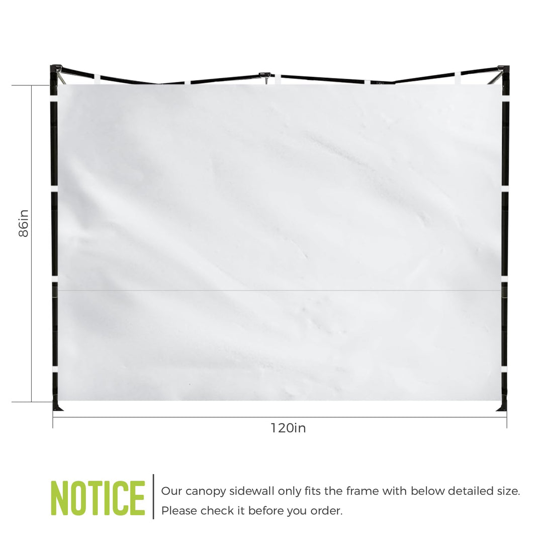 Instant Canopy Sidewalls for 10x10 Pop Up Canopy Tent, 300D Waterproof Material for Outdoor Events, Vendor Booths, and Privacy (Sidewalls Only, Canopy Not Included)(White, 10x10ft-3pcs)