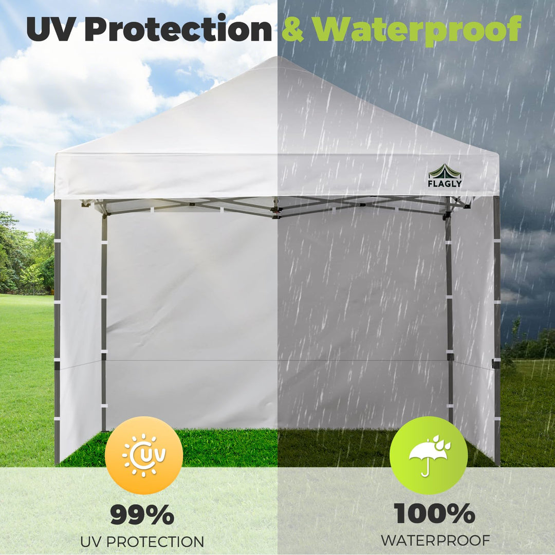 Instant Canopy Sidewalls for 10x10 Pop Up Canopy Tent, 300D Waterproof Material for Outdoor Events, Vendor Booths, and Privacy (Sidewalls Only, Canopy Not Included)(White, 10x10ft-3pcs)