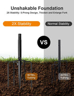 Load image into Gallery viewer, 85 Inch Shepherds Hooks for Outdoor,Heavy Duty Shepherds Hooks for Outdoor with 5 Prong Base, Adjustable Stand Hanger for Garden Plant, Hummingbird Feeder, Lantern, Hanging Wedding Decor (2 Pack)
