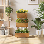 Load image into Gallery viewer, Dawnyard 3-Tiers Wooden Raised Garden Bed Tiered Planter Box Vertical Garden Planter Wood Plant Stand for Patio, Balcony, Freestanding. (Brown S)
