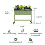 Load image into Gallery viewer, Rolling Elevated Raised Garden Bed-V Series, 2&#39; x 4&#39; Garden Beds with Legs &amp; Storage Rack for Patio &amp; Porch, 700 Lbs Weight Capacity, Outdoor Planter Box for Vegetables Flower Herbs, Olive Green
