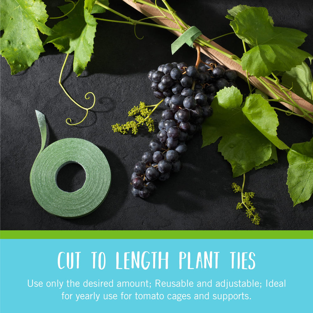 VELCRO Brand Adjustable Plant Ties | 75 ft x 1/2 in Green Garden Tape | Reusable, Cut-to-Length Hook & Loop Plant Support for Staking, Training & Organizing Tomatoes, Vines, and Flowers