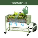 Load image into Gallery viewer, Rolling Elevated Raised Garden Bed-V Series, 2&#39; x 4&#39; Garden Beds with Legs &amp; Storage Rack for Patio &amp; Porch, 700 Lbs Weight Capacity, Outdoor Planter Box for Vegetables Flower Herbs, Olive Green
