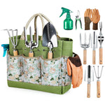 Load image into Gallery viewer, Gardening Tools 9-Piece Heavy Duty Garden Hand Tools with Fashion and Durable Garden Tools Organizer Handbag, Rust-Proof Garden Tool Set, Ideal Gardening Gifts for Women

