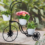 Load image into Gallery viewer, LEWIS&amp;WAYNE Metal Tricycle Planter, 3 Tier Floral Flower Plant Stand Holder Hand Painted Outdoor Garden Patio Decor
