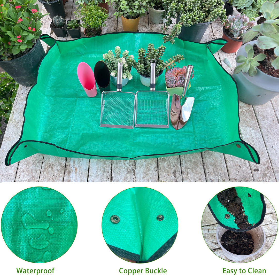 6-Pack Garden Tool Set, Soil Sifter Shovel (3.8 & 5mm Mesh) - Stainless Steel Gardening Kit & Essential Accessories, Garden Hand Tools & Planting Tools, Ideal Gardening Gifts for Women, Men, Mom & Dad